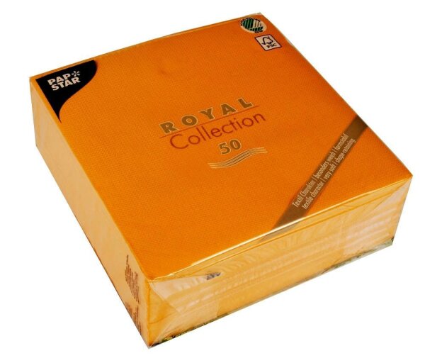 PAPSTAR Servietten orange 3-lagig 40,0 x 40,0 cm, 50 St.