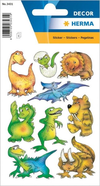 HERMA Aufkleber 3431 Dinos, 27 Etiketten