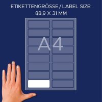 AVERY Zweckform Namensetiketten L4783-20 weiß 88,9 x 31,0 mm, 20 Blatt
