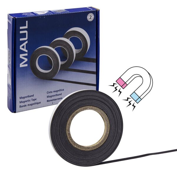 MAUL Magnetband selbstklebend schwarz 1,0 cm x 10,0 m, 1 St.