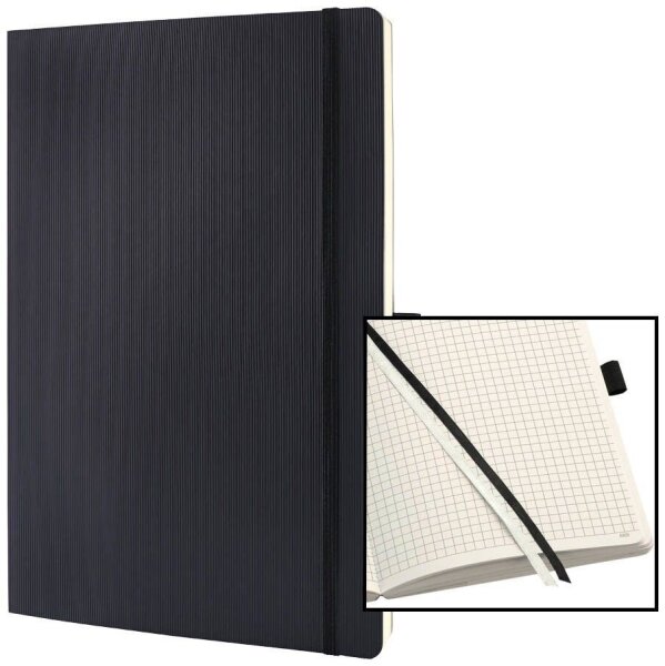 SIGEL Notizbuch Conceptum® ca. DIN A4 kariert, schwarz Softcover 194 Seiten, 1 St.
