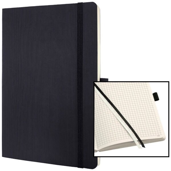 SIGEL Notizbuch Conceptum® ca. DIN A5 kariert, schwarz Softcover 194 Seiten, 1 St.