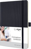 SIGEL Notizbuch Conceptum® ca. DIN A5 liniert, schwarz Softcover 194 Seiten, 1 St.
