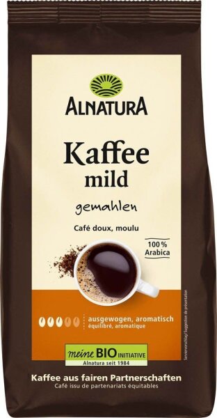 ALNATURA Bio-Kaffee, gemahlen, Arabicabohnen mild, 500 g
