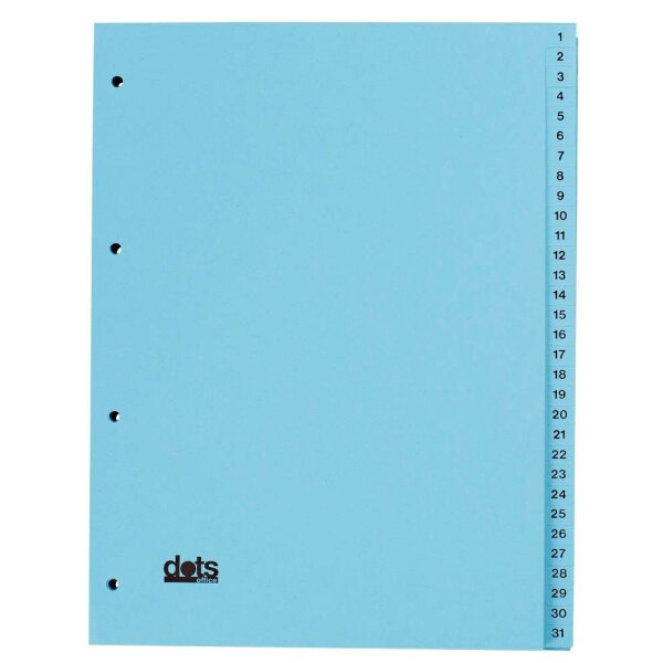 dots Ordnerregister Vollformat 1-31 blau 31-teilig, 5 Satz  ( 084-0464-003-02 )