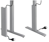 Kerkmann Move 3 tube elektrisch höhenverstellbarer Schreibtisch grafit L-Form, T-Fuß-Gestell silber 180,0 x 80,0 cm