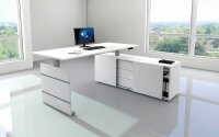 Kerkmann Move 3 elektrisch höhenverstellbarer Schreibtisch weiß rechteckig, Wangen-Gestell silber 180,0 x 80,0 cm
