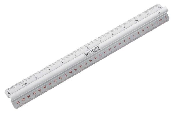 WESTCOTT Lineal 30,0 cm, silber