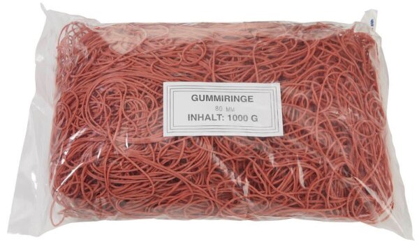 WBV Gummiringe rot, Ø 8,0 cm, 1000,0 g