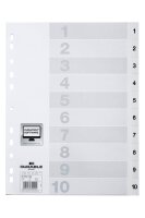 DURABLE Ordnerregister DIN A4 Vollformat 1-10 weiß...