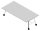 Quadrifoglio Konferenztisch SERENITY grau rechteckig, A-Gestell weiß, 240,0 x 120,0 x 75,0 cm