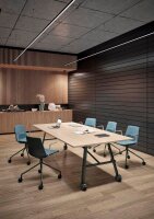 Quadrifoglio Konferenztisch SERENITY eukalyptus rechteckig, A-Gestell weiß, 240,0 x 120,0 x 75,0 cm
