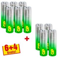 6 + 4 GRATIS: GP Batterien SUPER Alkali-Mangan Mignon AA...