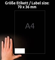 AVERY Zweckform Etiketten 6122 weiß 70,0 x 36,0 mm, 10 Blatt