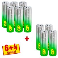 6 + 4 GRATIS: GP Batterien SUPER Alkali-Mangan Micro AAA...
