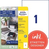 AVERY Zweckform Etiketten 6125 weiß 210,0 x 297,0...