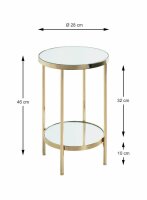 HAKU Möbel Beistelltisch Glas gold 28,0 x 28,0 x...