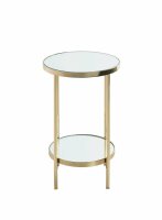 HAKU Möbel Beistelltisch Glas gold 28,0 x 28,0 x 46,0 cm  ( 52184 )