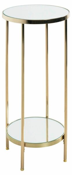 HAKU Möbel Beistelltisch rund Glas gold 28,0 x 28,0 x 66,0 cm, 1 St.