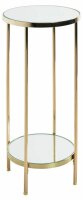 HAKU Möbel Beistelltisch rund Glas gold 28,0 x 28,0 x 66,0 cm, 1 St.
