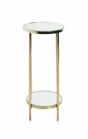 HAKU Möbel Beistelltisch rund Glas gold 28,0 x 28,0 x 66,0 cm, 1 St.