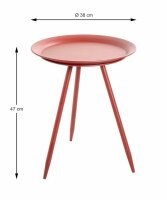 HAKU Möbel Beistelltisch rund Metall rot 38,0 x 38,0...