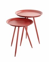 HAKU Möbel Beistelltisch rund Metall rot 38,0 x 38,0 x 47,0 cm, 1 St.