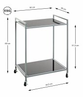 HAKU Möbel Servierwagen grau 50,0 x 36,0 x 69,0 cm