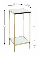 HAKU Möbel Beistelltisch rechteckig Glas gold 28,0 x...