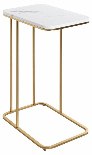 HAKU Möbel Beistelltisch rechteckig MDF-Platte gold-weiß 45,0 x 30,0 x 67,0 cm, 1 St.