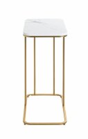HAKU Möbel Beistelltisch rechteckig MDF-Platte gold-weiß 45,0 x 30,0 x 67,0 cm, 1 St.