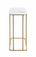 HAKU Möbel Beistelltisch rechteckig MDF-Platte gold-weiß 45,0 x 30,0 x 67,0 cm, 1 St.
