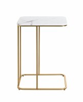 HAKU Möbel Beistelltisch rechteckig MDF-Platte gold-weiß 45,0 x 30,0 x 67,0 cm, 1 St.