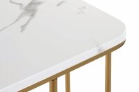 HAKU Möbel Beistelltisch rechteckig MDF-Platte gold-weiß 45,0 x 30,0 x 67,0 cm, 1 St.