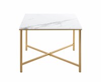HAKU Möbel Beistelltisch rechteckig MDF-Platte gold-weiß 60,0 x 60,0 x 47,0 cm, 1 St.