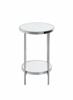 HAKU Möbel Beistelltisch rund Glas silber 28,0 x 28,0 x 46,0 cm, 1 St.