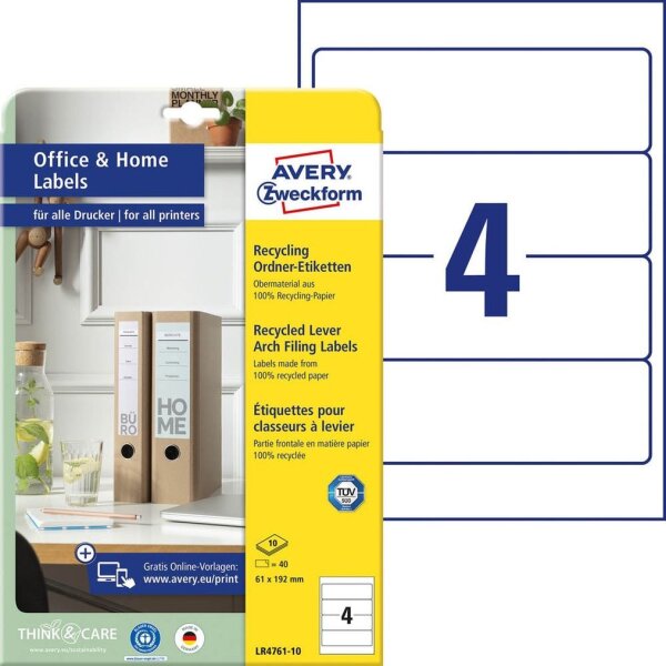 AVERY Zweckform Ordneretiketten LR4761-10 weiß, 10 St.