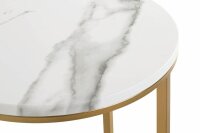 HAKU Möbel Beistelltisch rund MDF-Platte gold-weiß 39,0 x 39,0 x 53,0 cm, 1 St.