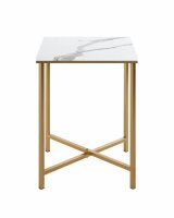 HAKU Möbel Beistelltisch rechteckig MDF-Platte gold-weiß 39,0 x 39,0 x 55,0 cm, 1 St.