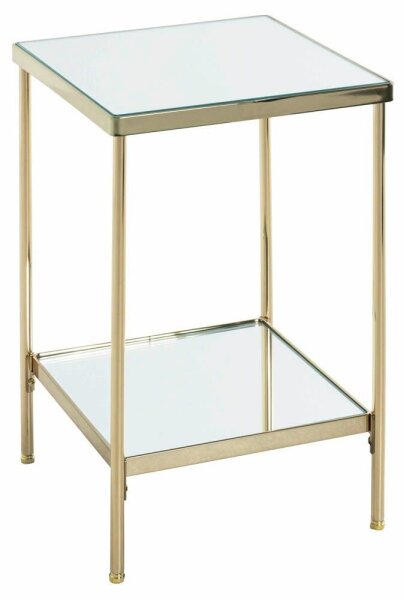 HAKU Möbel Beistelltisch rechteckig Glas gold 28,0 x 28,0 x 46,0 cm, 1 St.