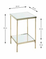 HAKU Möbel Beistelltisch rechteckig Glas gold 28,0 x...
