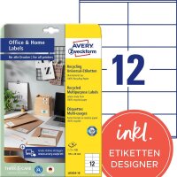 AVERY Zweckform Etiketten LR3424-10 weiß 105,0 x 48,0 mm, 10 Blatt