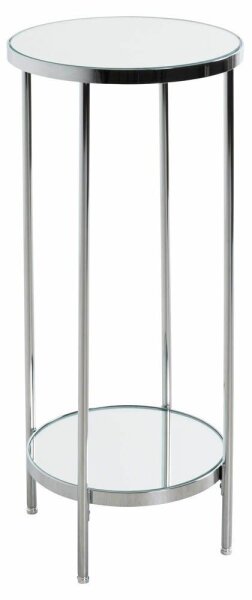 HAKU Möbel Beistelltisch rund Glas chrom 28,0 x 28,0 x 66,0 cm, 1 St.