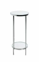 HAKU Möbel Beistelltisch rund Glas chrom 28,0 x 28,0 x 66,0 cm, 1 St.
