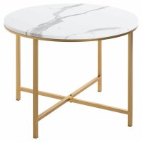 HAKU Möbel Beistelltisch rund MDF-Platte gold-weiß 60,0 x 60,0 x 45,0 cm, 1 St.