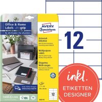 AVERY Zweckform Etiketten 3424-10 weiß 105,0 x 48,0 mm, 10 Blatt