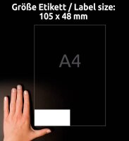 AVERY Zweckform Etiketten 3424-10 weiß 105,0 x 48,0 mm, 10 Blatt
