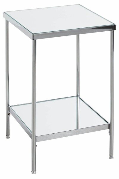 HAKU Möbel Beistelltisch rechteckig Glas silber 28,0 x 28,0 x 46,0 cm, 1 St.