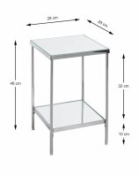 HAKU Möbel Beistelltisch rechteckig Glas silber 28,0...