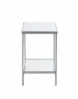 HAKU Möbel Beistelltisch rechteckig Glas silber 28,0 x 28,0 x 46,0 cm, 1 St.
